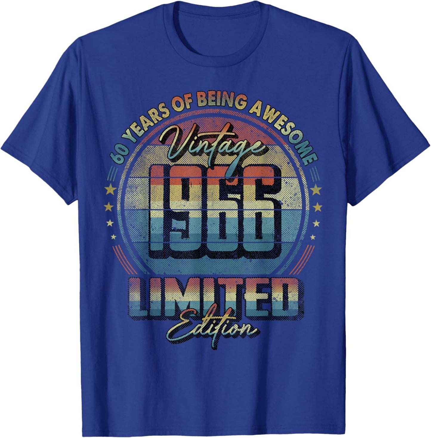 Vintage 1966 Limited Edition Shirt 60 Year Old 60th Birthday T-Shirt - T-Shirt | Royal