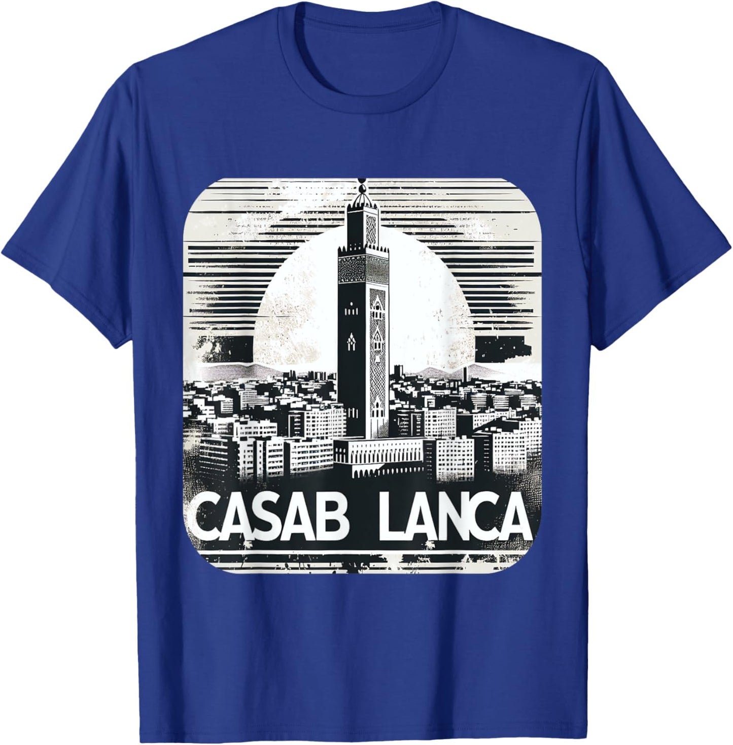 Vintage Casablanca Souvenir Moroccan Costume Morocco Skyline T-Shirt - T-Shirt | Royal