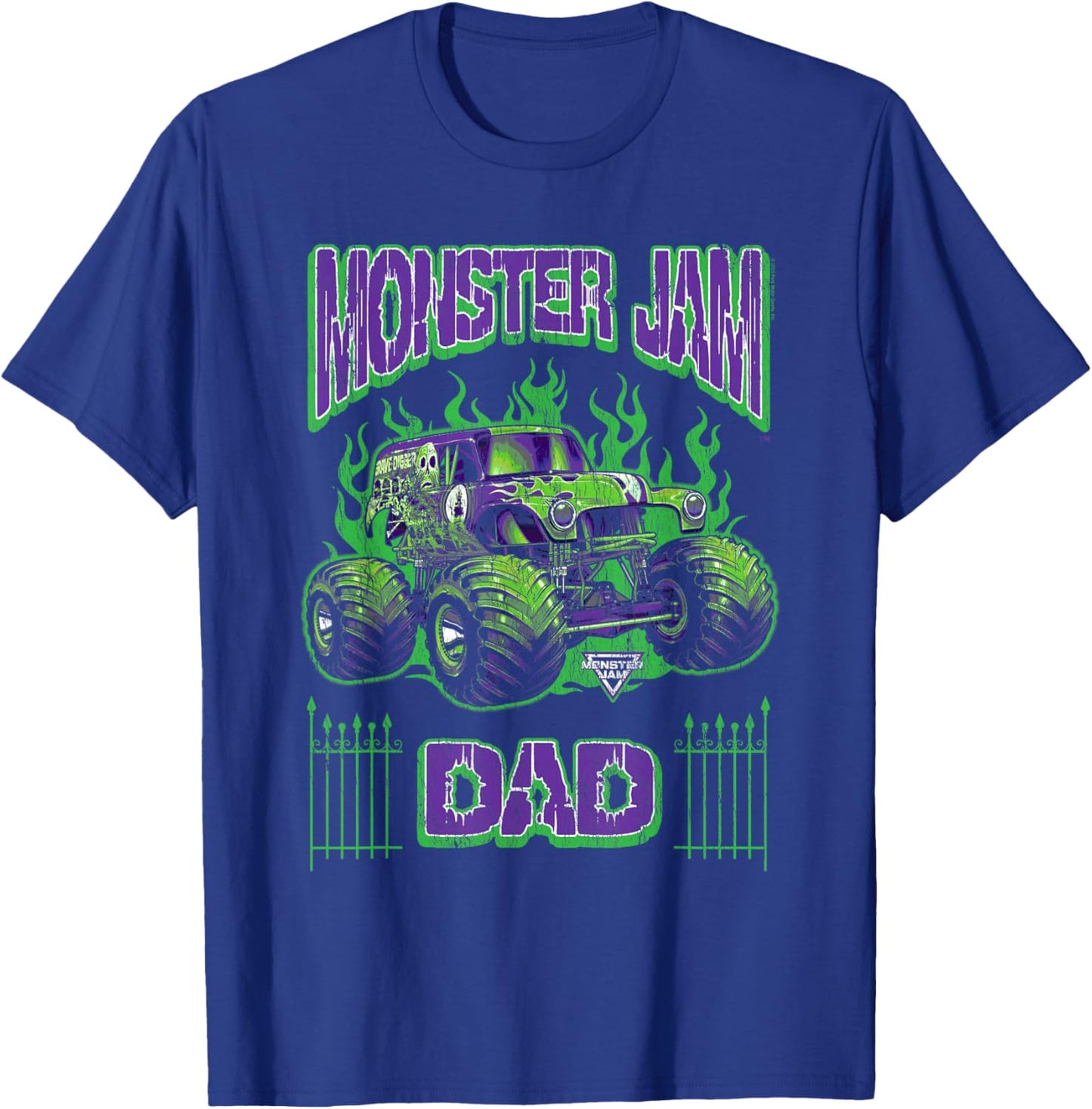 Monster Jam Grave Digger Dad Family Motorsports T-Shirt - T-Shirt | Royal