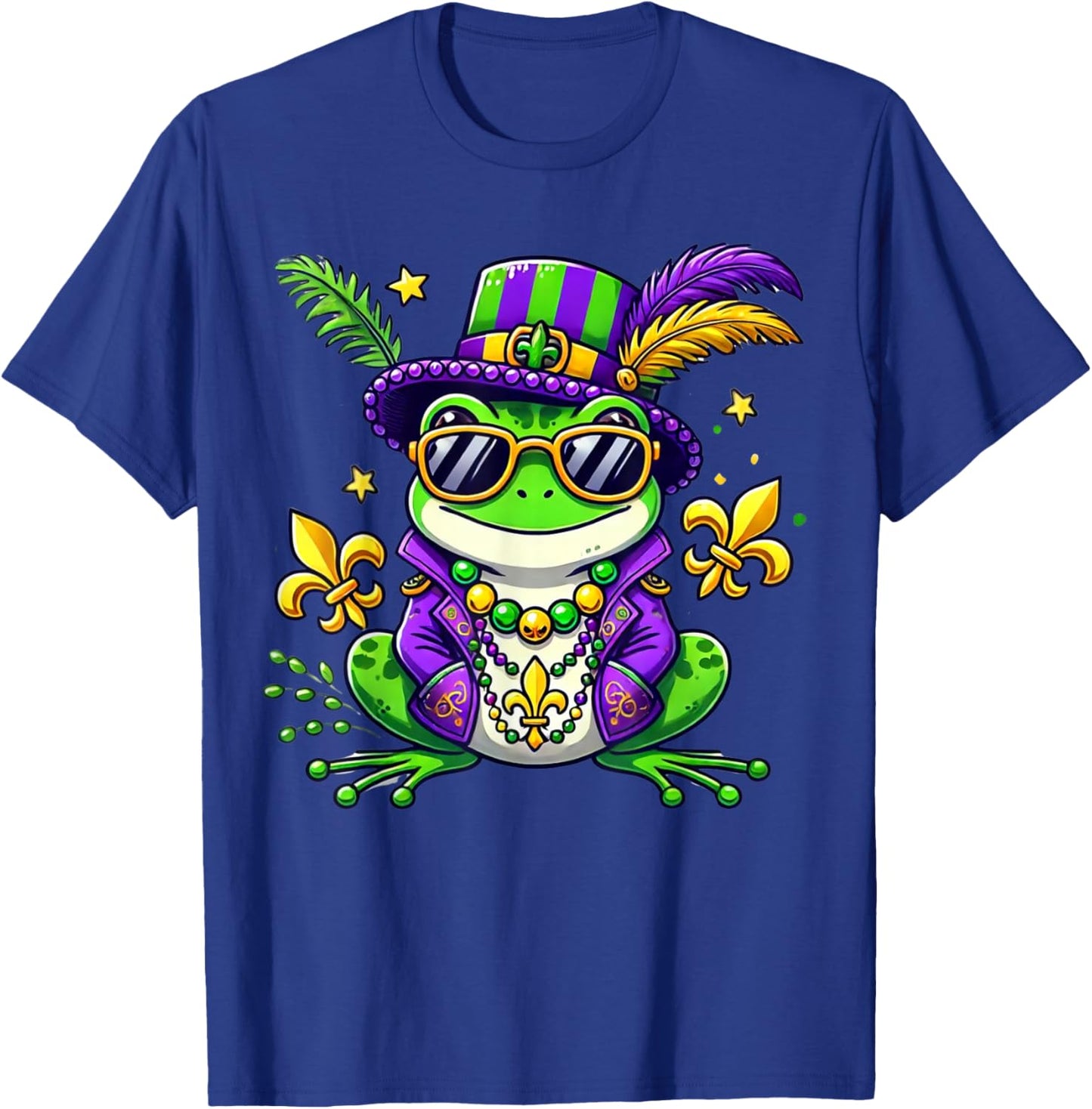 Funny Frog Mardi Gras Costume Men Women Kids Party T-Shirt - T-Shirt | Royal