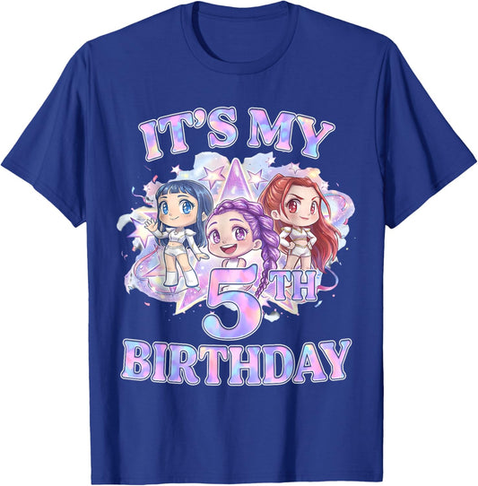 5 Years Old Birthday K pop Kids 5th Bday Girls K-pop T-Shirt - T-Shirt | Royal