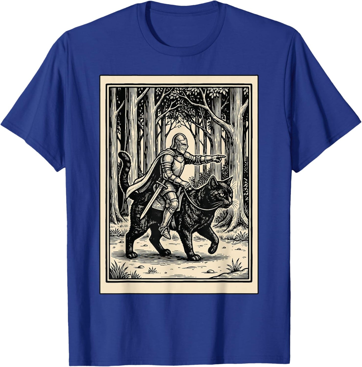 Knight Riding Cat T-Shirt - T-Shirt | Royal