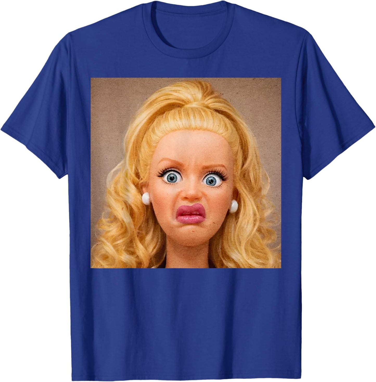 Funny Disgusting Doll face Meme Hilarious Sarcastic Gift T-Shirt - T-Shirt | Royal