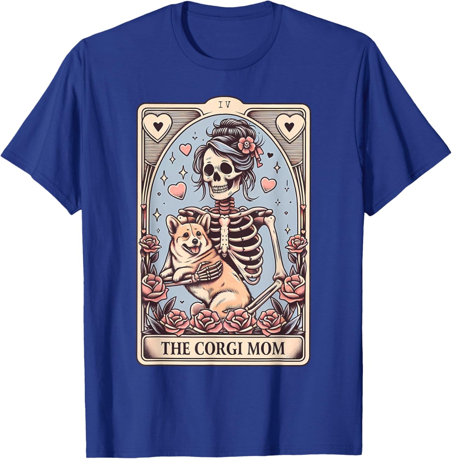 Corgi Dog Valentine's Day Skeleton Tarot Card Corgi Owner T-Shirt - T-Shirt | Royal