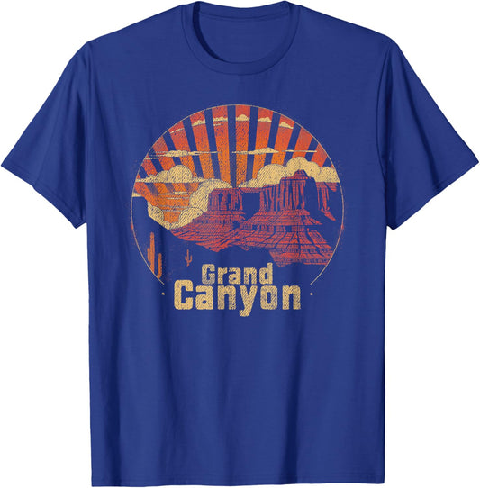 Grand Canyon - US National Park Vintage Men Women Kids Retro T-Shirt - T-Shirt | Royal