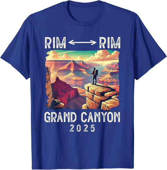 Rim Rim Grand Canyon, I Hiked The Grand Canyon 2025 Vintage T-Shirt - T-Shirt | Royal