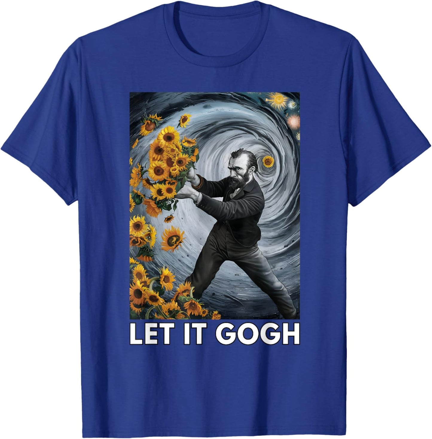 Let It Gogh Vincent Van Gogh Artist Funny Image T-Shirt - T-Shirt | Royal