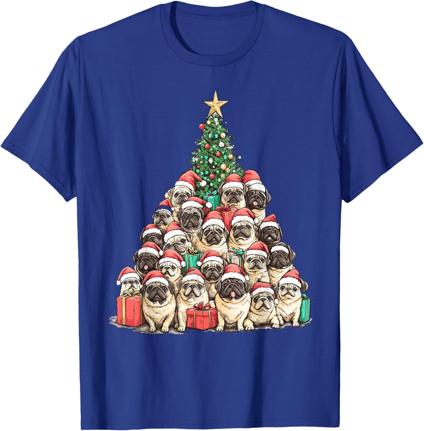 Pekingese Santa Christmas Tree Funny Xmas Dog Lover Pajama T-Shirt - T-Shirt | Royal