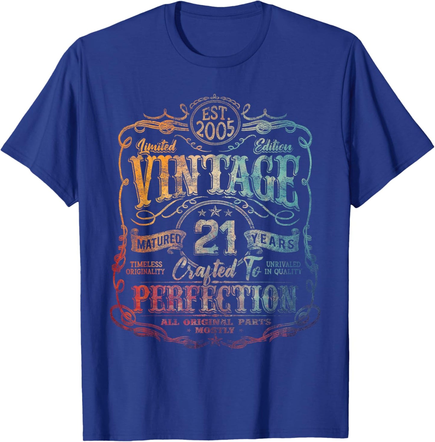 Vintage 2005 Limited Edition Shirt 21 Year Old 21st Birthday T-Shirt - T-Shirt | Royal