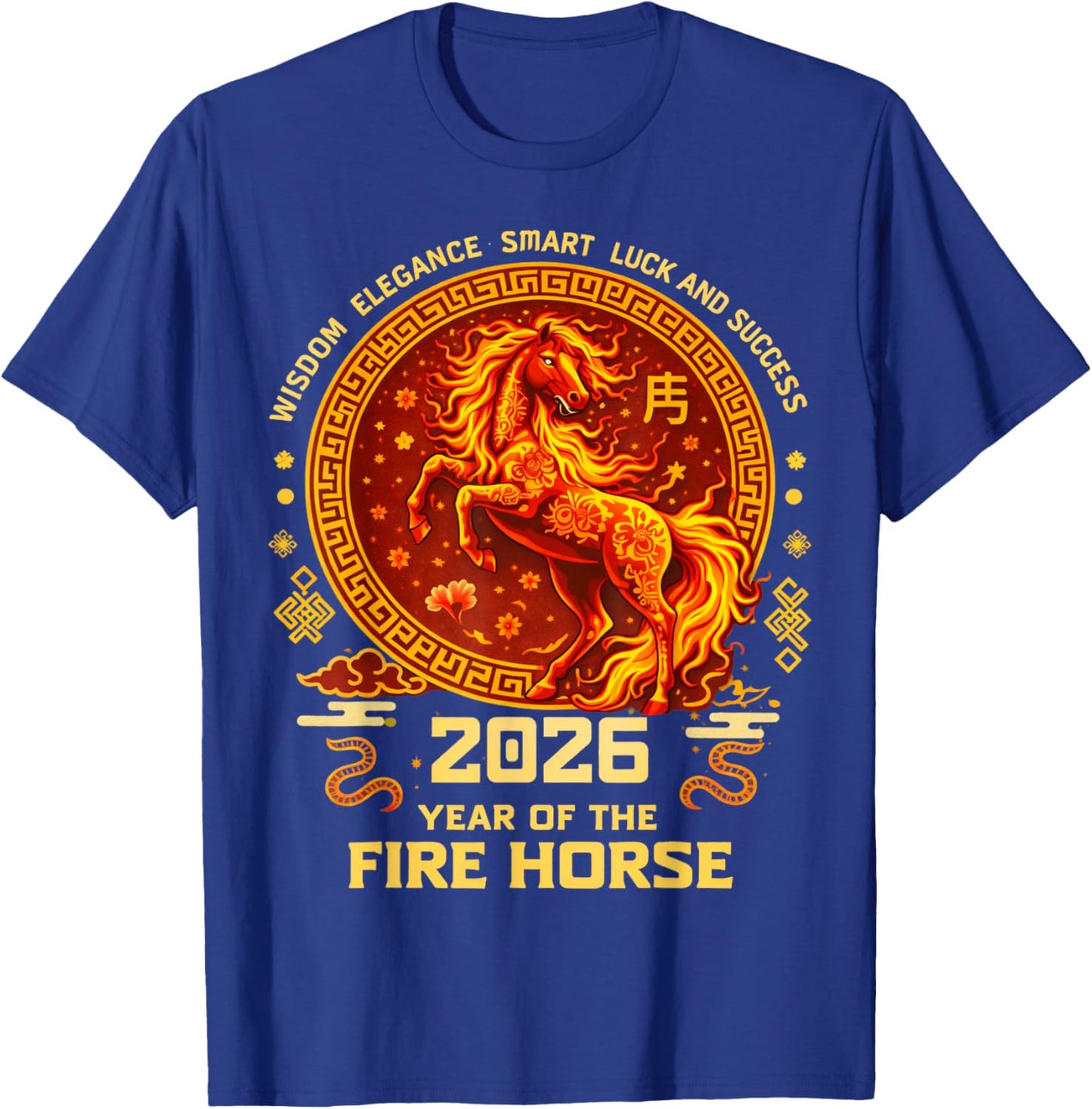 Nouvel an Chinois 2026 année du Cheval de feu Rouge T-Shirt - T-Shirt | Royal