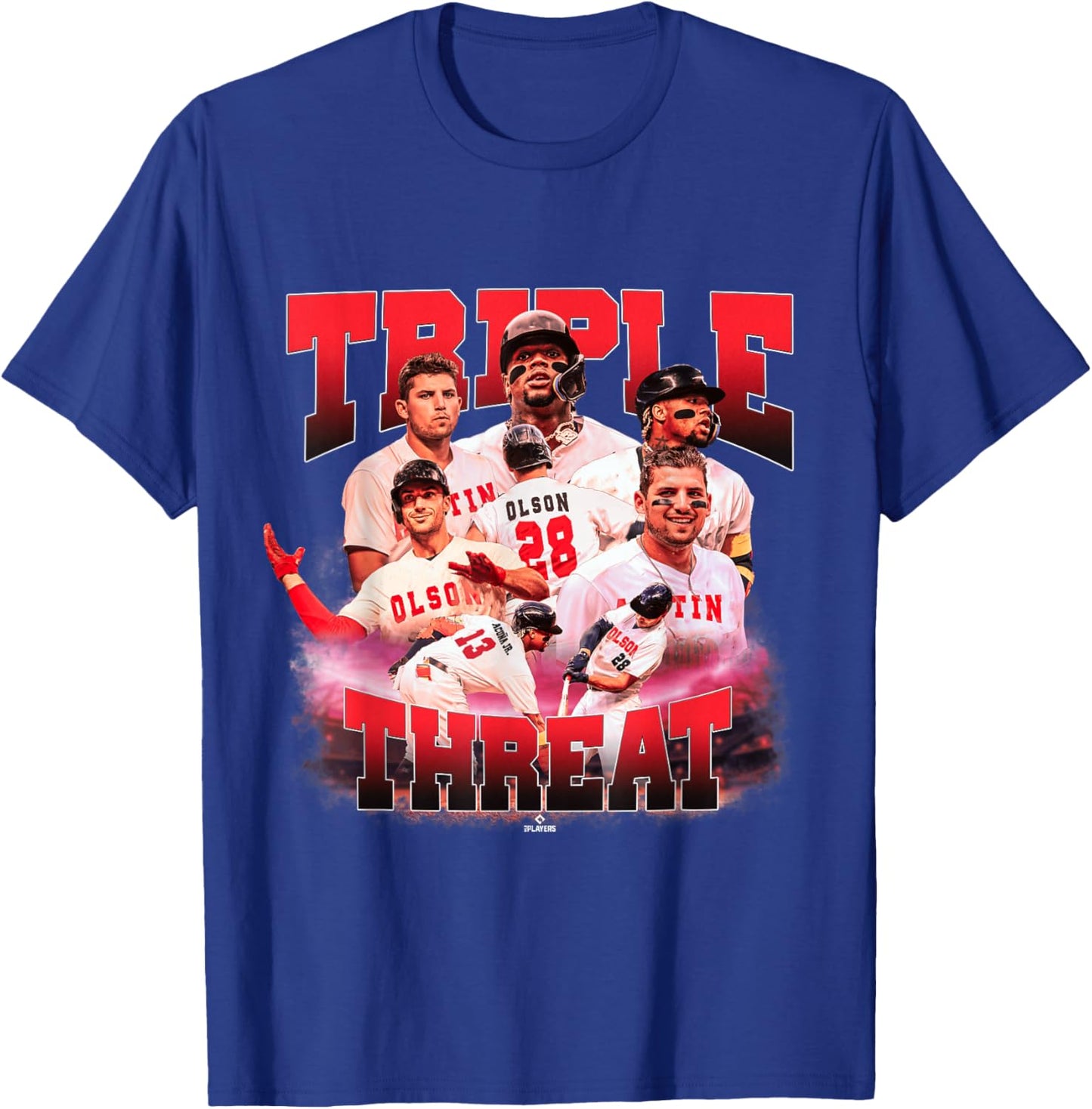 Acuna Jr., Olson & Riley | Atlanta MLB Players | TRIO4002 T-Shirt - T-Shirt | Royal
