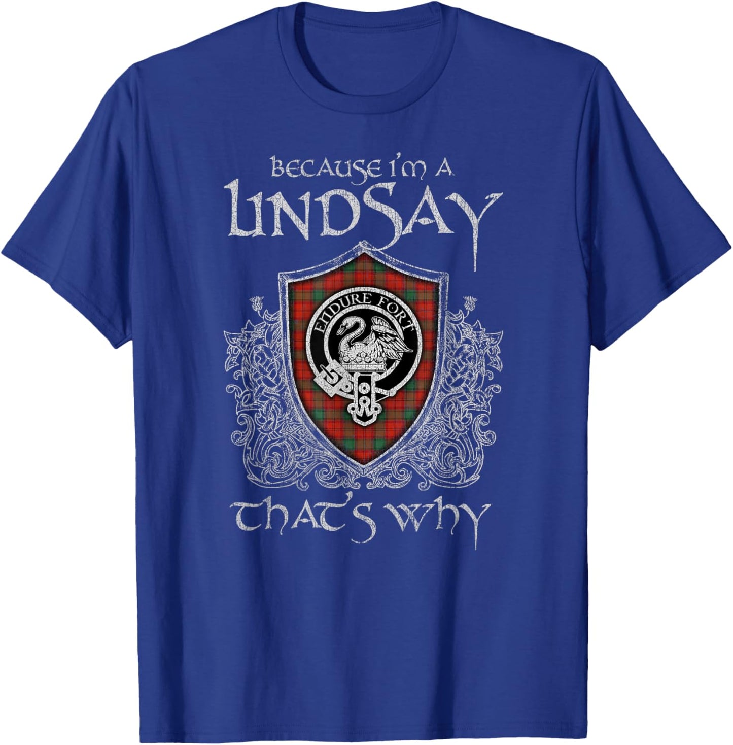 Clan Lindsay Crest Tartan Celtic Last Name Vinatge T-Shirt - T-Shirt | Royal