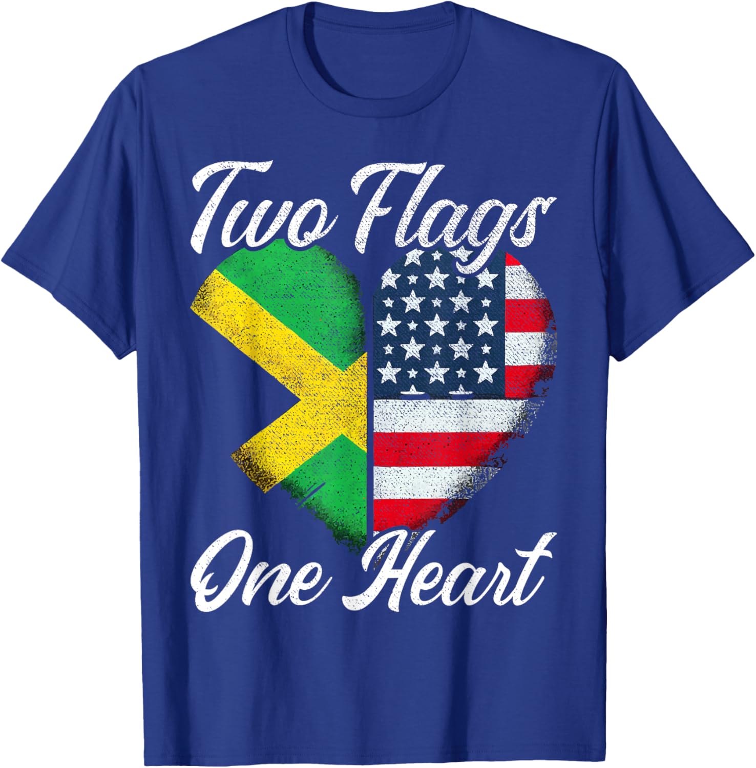 Half Jamaican Half American USA Flag Jamaica America T-Shirt - T-Shirt | Royal