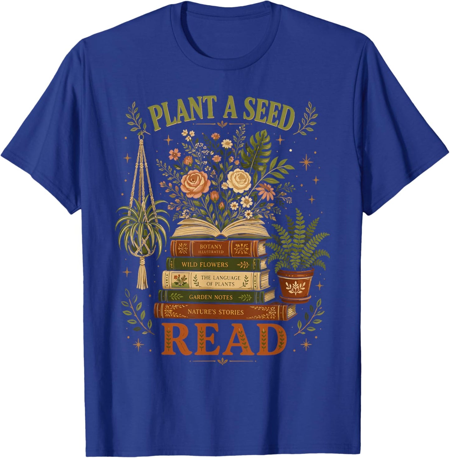 Plant A Seed Read Summer Reading 2026 Teacher Librarian Book T-Shirt - T-Shirt | Royal