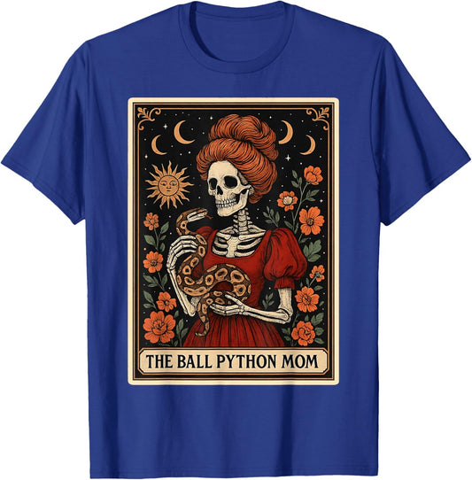 The Ball Python Mom Snake Mother's Day Tarot Card Skeleton T-Shirt - T-Shirt | Royal