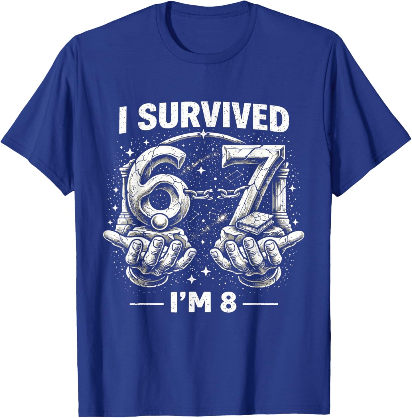 8 Year Old Boys Birthday Outfit 67 Meme Girls 8th Birthday T-Shirt - T-Shirt | Royal