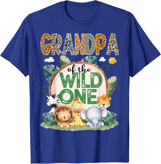 Grandpa Of The Wild One Safari Jungle 1St Birthday Party T-Shirt - T-Shirt | Royal