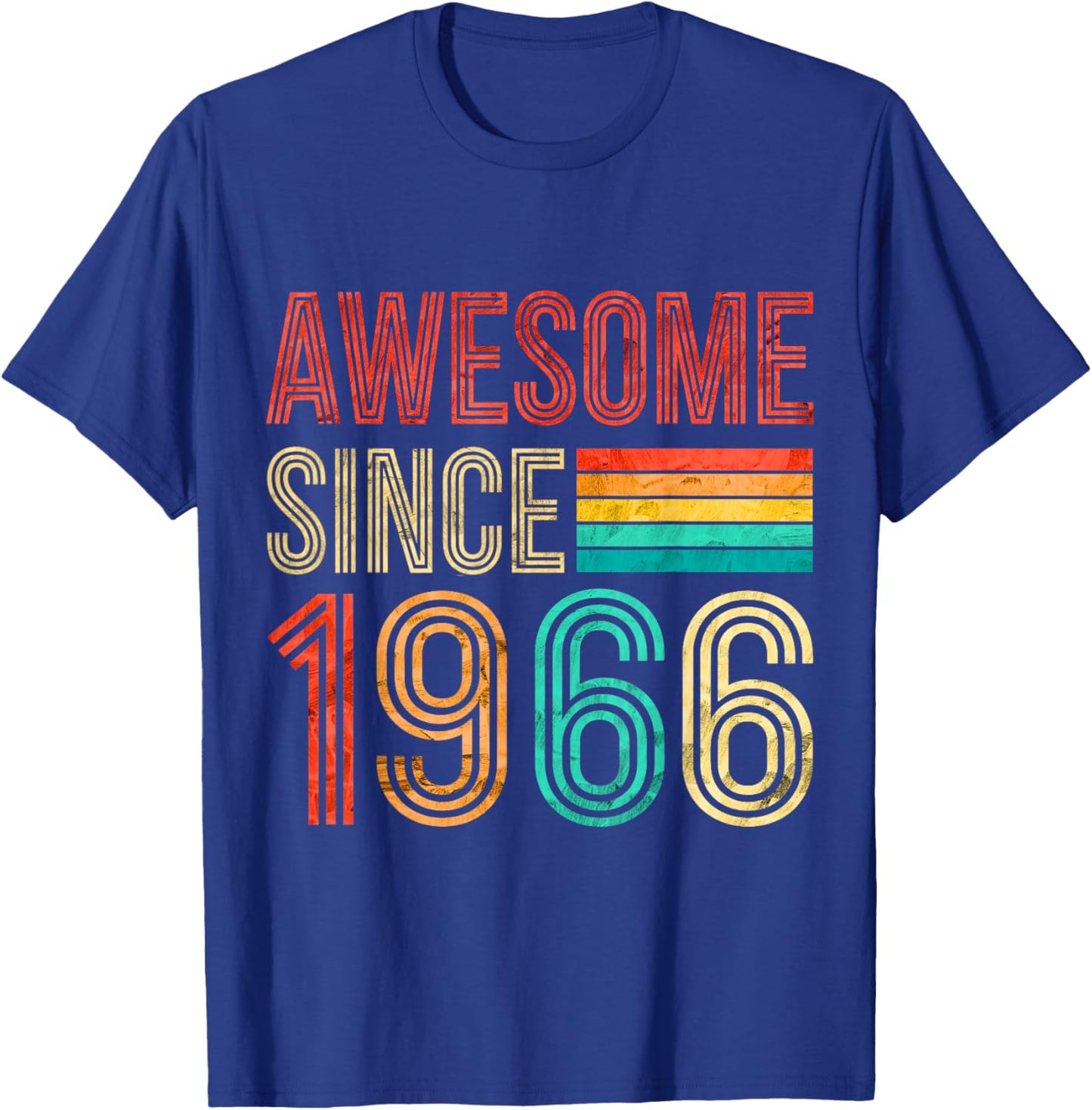 60 Birthday Men 60yr Awesome Vintage 1966 60th Birthday T-Shirt - T-Shirt | Royal