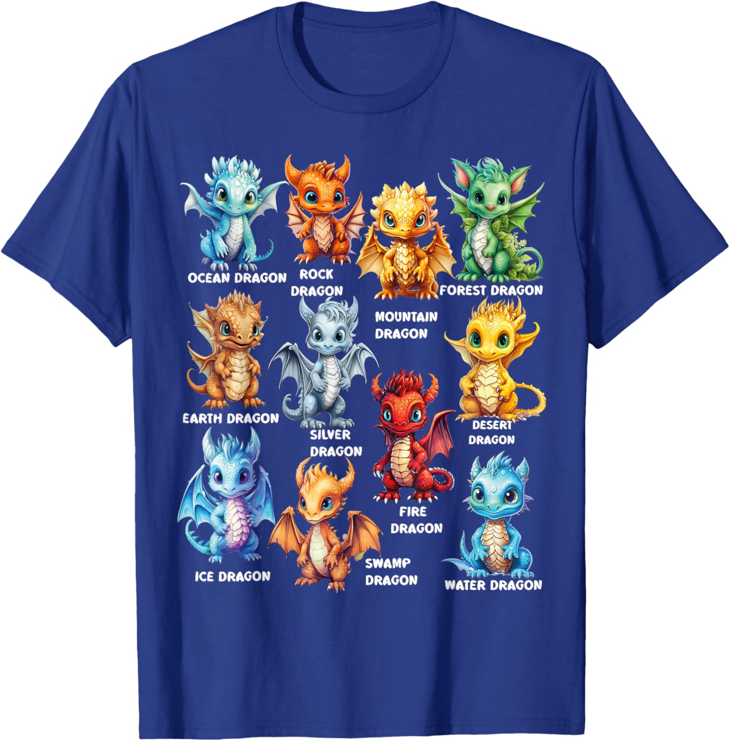 Types Of Dragons Cool Dragon Kids Toddler Boys Girls T-Shirt - T-Shirt | Royal