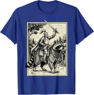 Knight Riding Raccoon T-Shirt - T-Shirt | Royal
