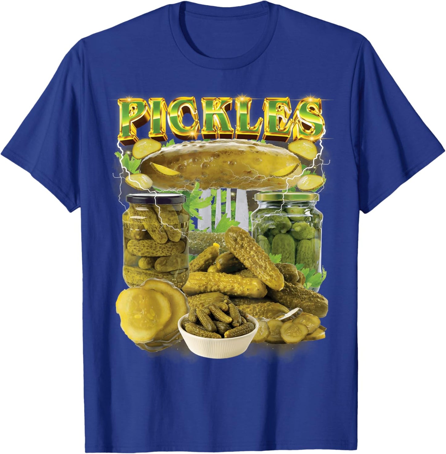 Funny Pickles Bootleg Rap 90s Vintage National Pickle Day T-Shirt - T-Shirt | Royal
