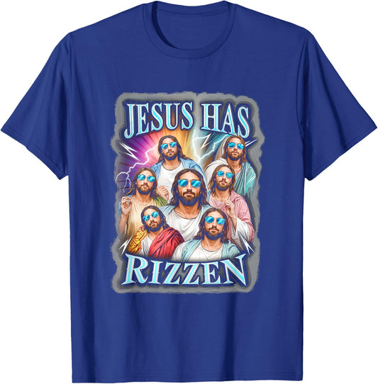 Jesus Has Rizzen Christian Faith Religion Belief T-Shirt - T-Shirt | Royal