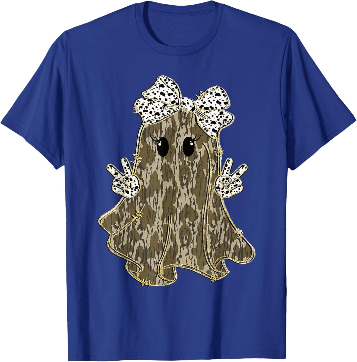 Funny Halloween Camouflage Camo Ghost Hello Hunting Season T-Shirt - T-Shirt | Royal