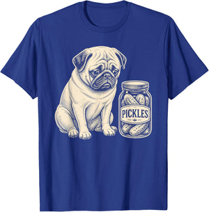 Trauriger lustiger Mops, Gurkenglas für Hundeliebhaber, eingelegtes Essen T-Shirt - T-Shirt | Royal