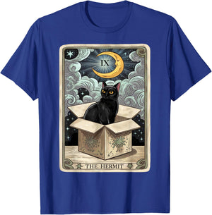 The Hermit Tarot Card Cat In Box Mystic Funny Cat Esoteric T-Shirt - T-Shirt | Royal