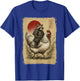 Funny Vintage Samurai Raccoon Riding Chicken Japanese Art T-Shirt - T-Shirt | Royal