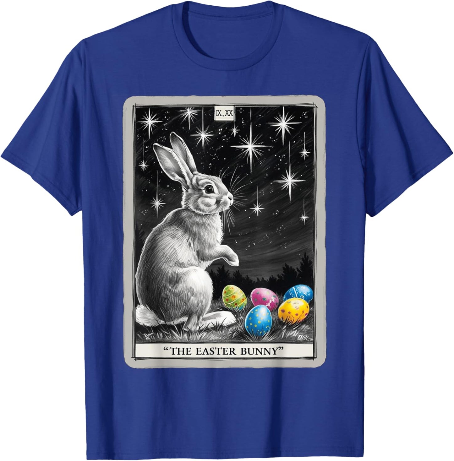Tarot Card Happy Easter Bunny Spring Easter Egg Easter Day T-Shirt - T-Shirt | Royal