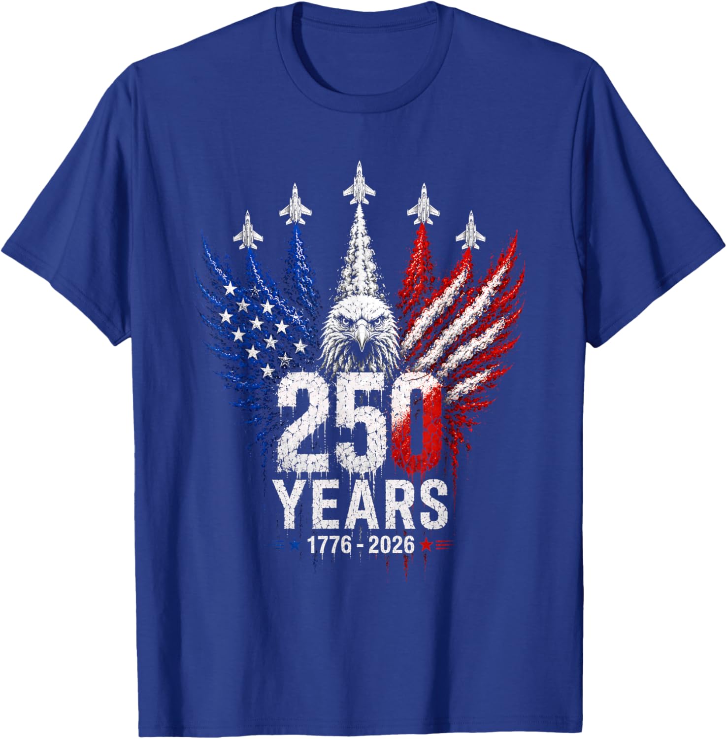 250 Years American 250th USA Patriotic Eagle 4th of July T-Shirt - T-Shirt | Royal