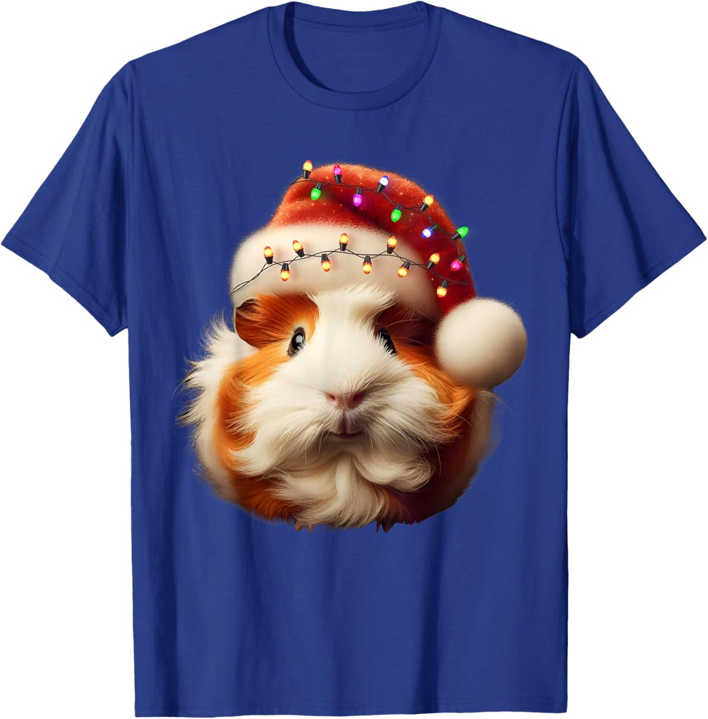 Funny Guinea Pig Christmas Reindeer Christmas Lights Pajama T-Shirt - T-Shirt | Royal