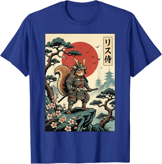 Squirrel Samurai Japanese Katana T-Shirt - T-Shirt | Royal