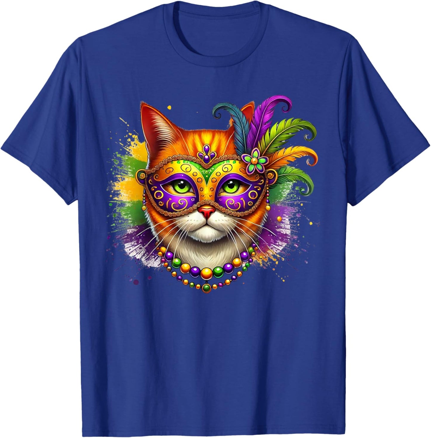 Mardi Gras Cute Cat Mask Costume Outfit Women Girls Kids T-Shirt - T-Shirt | Royal