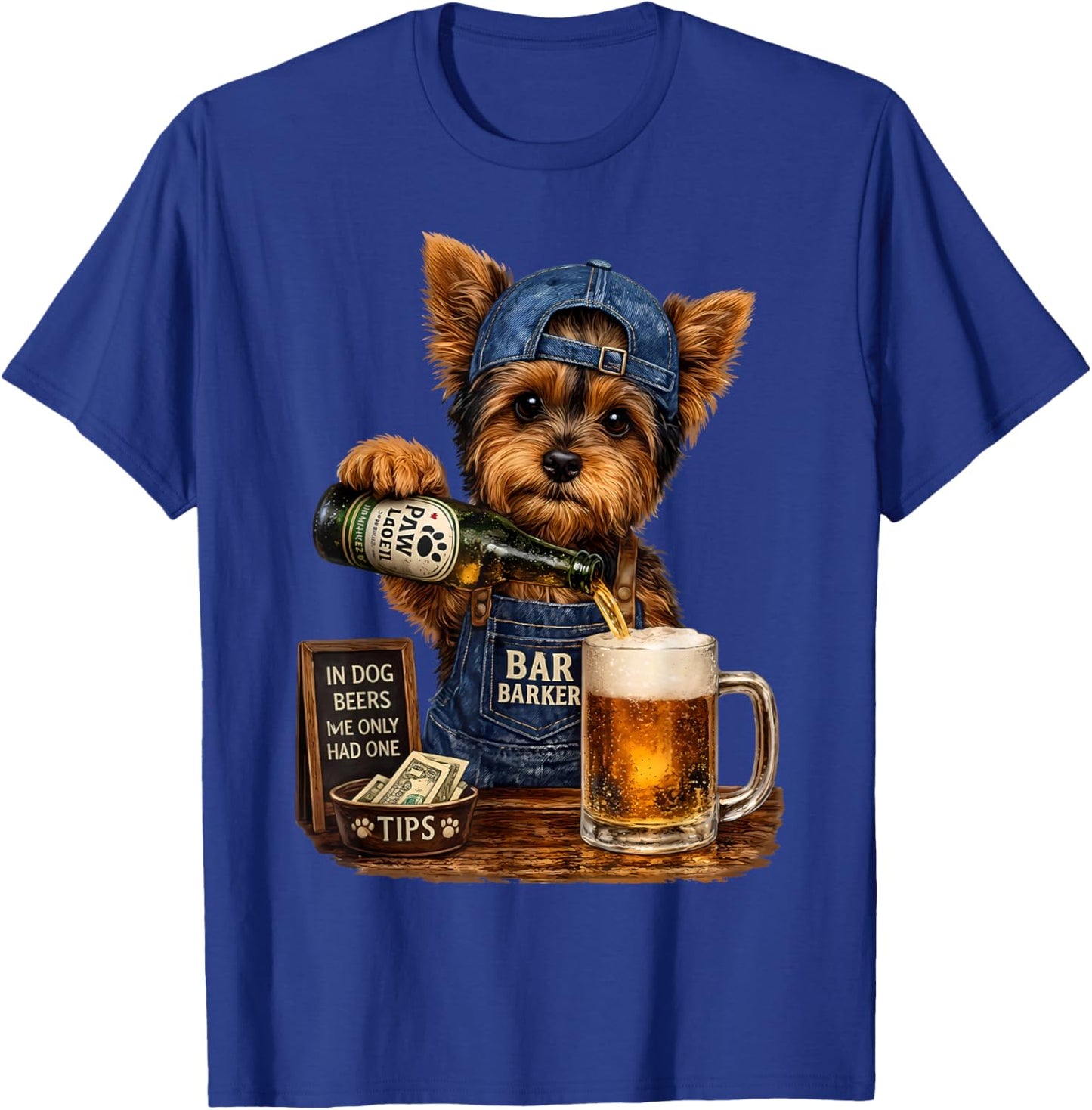 Yorkie Drinking Beer Funny Dog Meme T-Shirt - T-Shirt | Royal