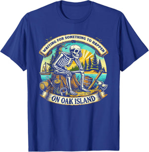 Skeleton Oak Island Mystery Treasure Hunting Treasure Hunter T-Shirt - T-Shirt | Royal