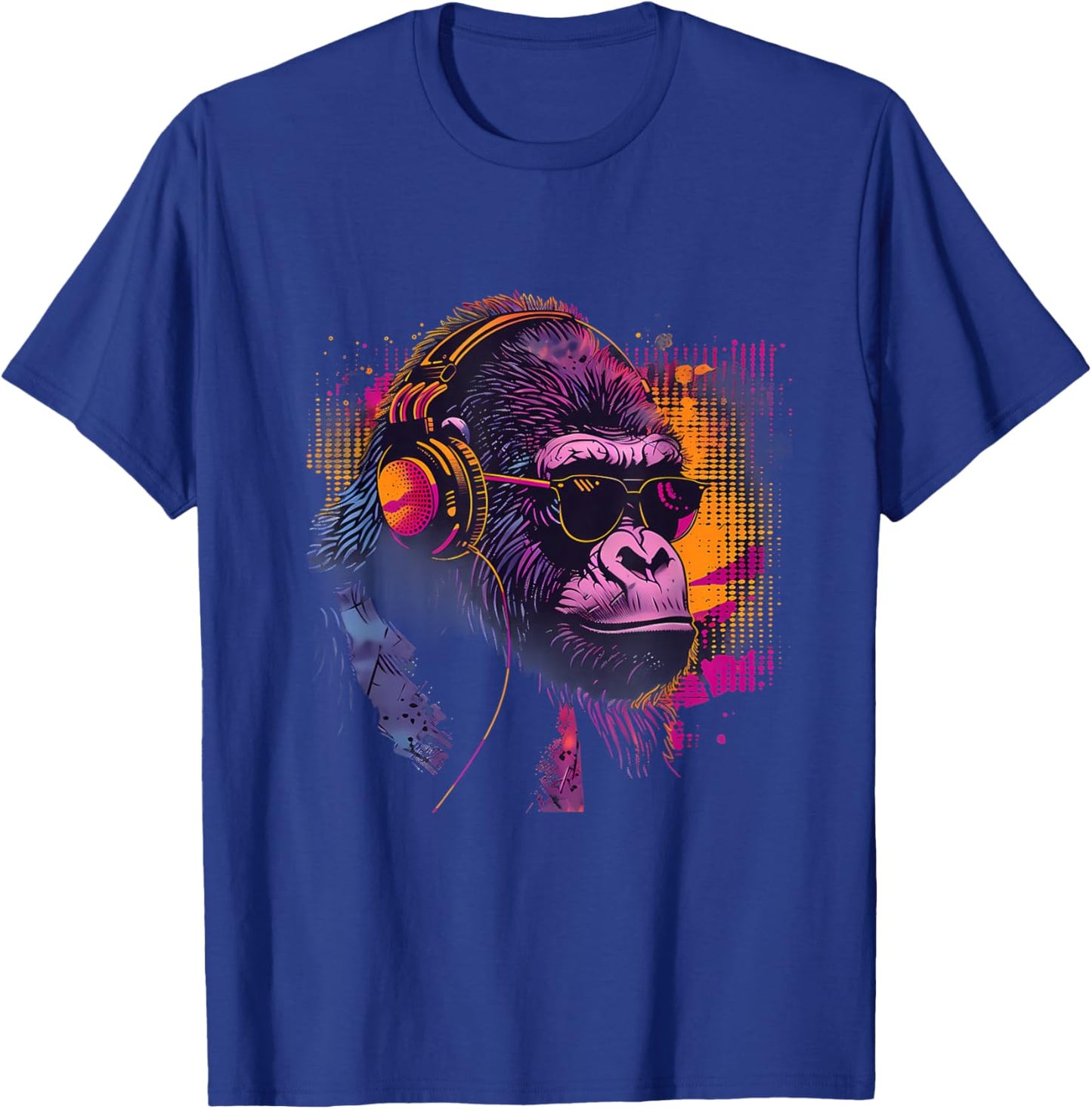 Gorilla Music DJ EDM Beatmaker Music Headphones Techno T-Shirt - T-Shirt | Royal