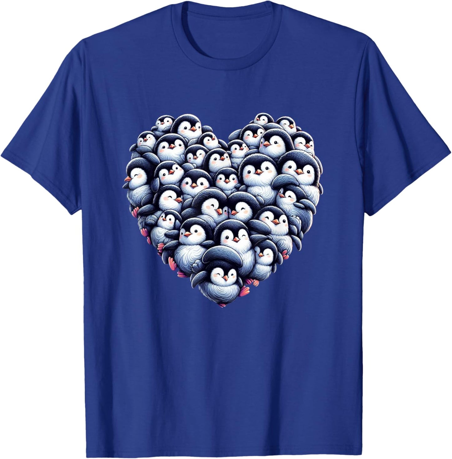 Penguins Love Beautiful Colorful Penguin Art Animal T-Shirt - T-Shirt | Royal