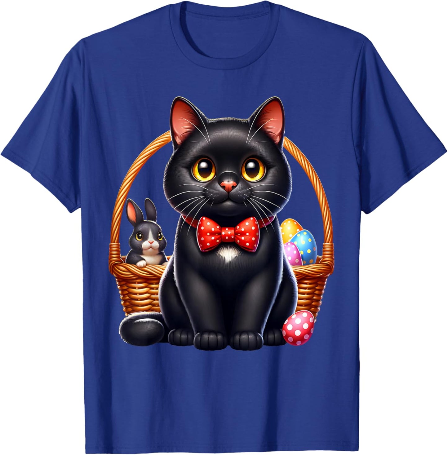 Black Cat Osterfest Schwarze Katze Ostern T-Shirt - T-Shirt | Royal