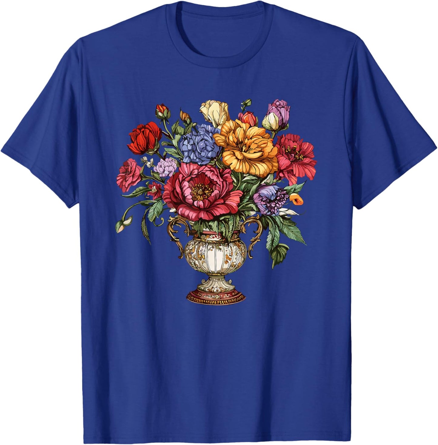 Victorian Floral Vase Elegant Bouquet Garden Flowers T-Shirt - T-Shirt | Royal