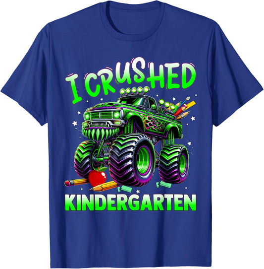 I Crushed Kindergarten Last Day of School Boys T-Shirt - T-Shirt | Royal