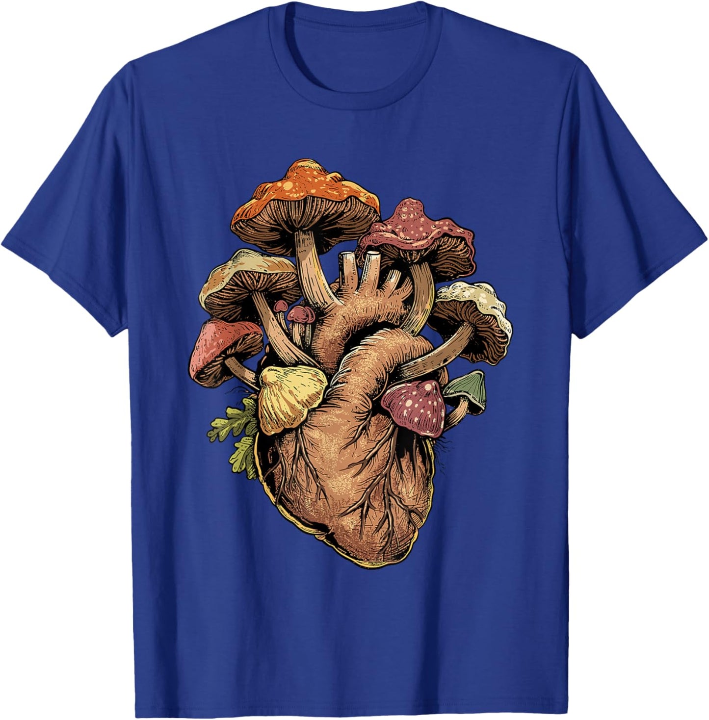Mushroom Shirt Anatomical Heart Morel Love Mushroom Hunter T-Shirt - T-Shirt | Royal