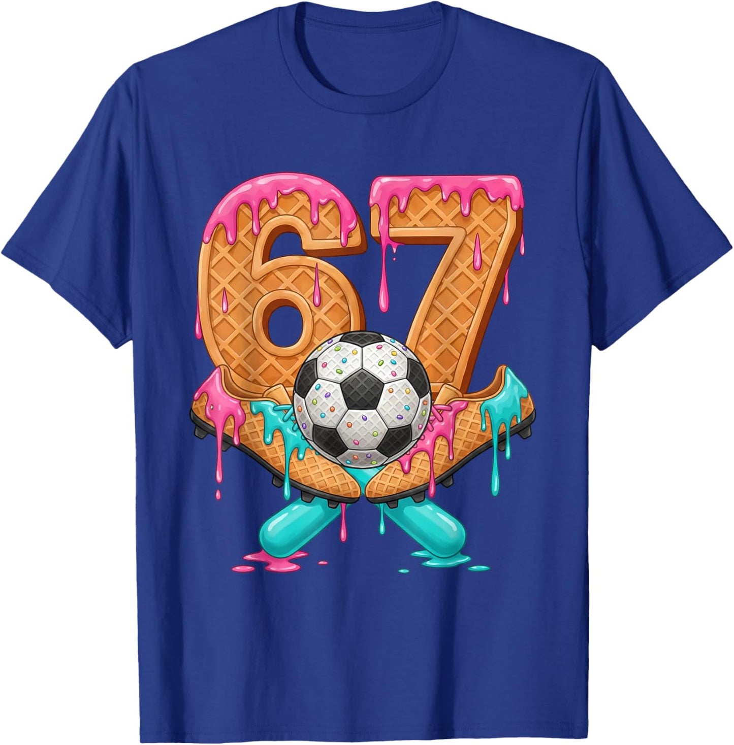 Funny 67 Soccer Drip Number 67 Soccer T-Shirt - T-Shirt | Royal
