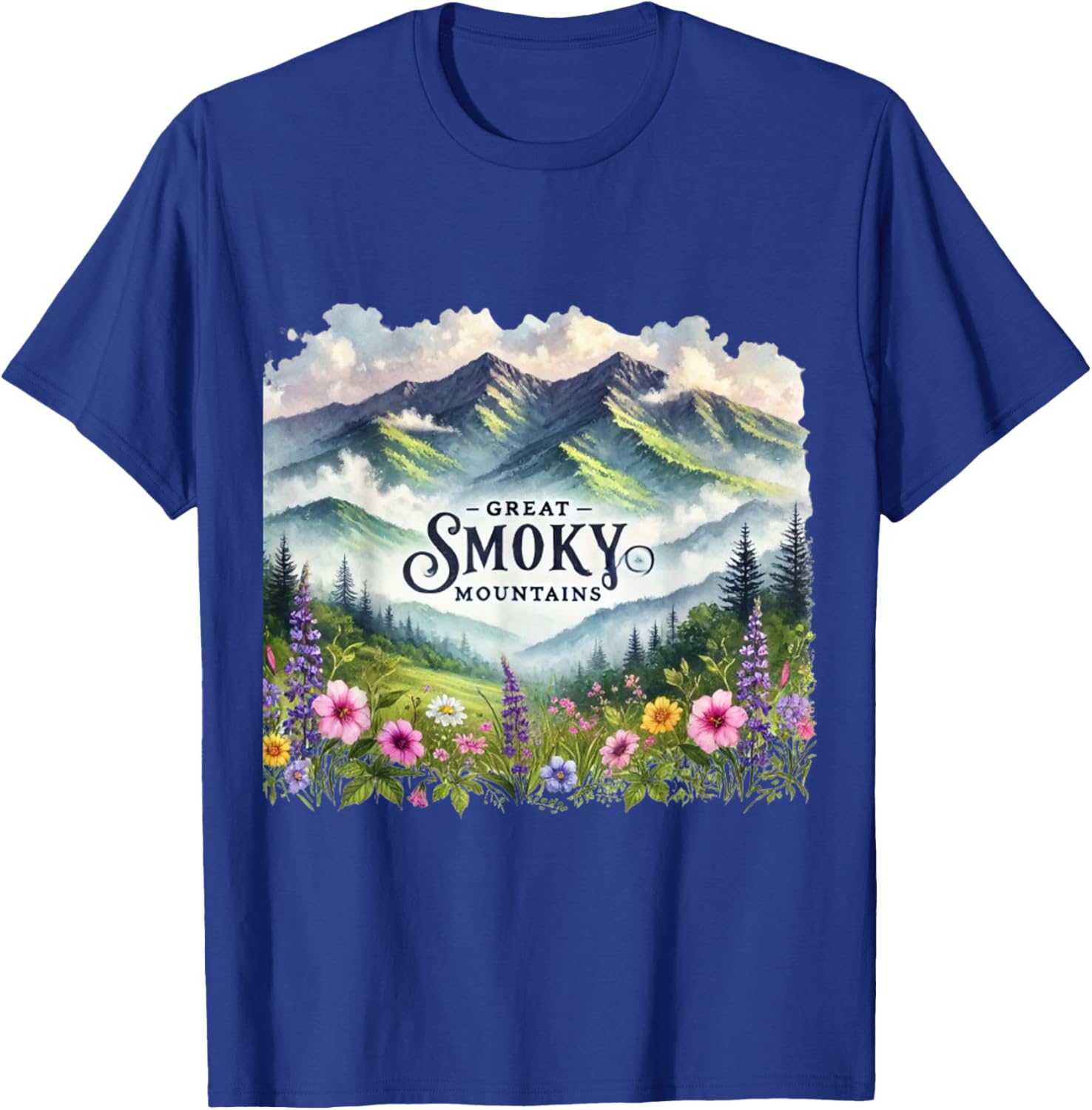 Great Smoky Mountains Spring T-Shirt - T-Shirt | Royal