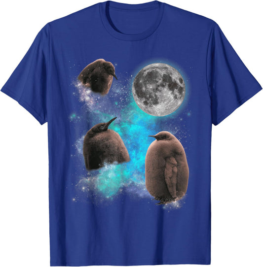 Three Pesto Penguin Moon Funny Pesto Penguin T-Shirt - T-Shirt | Royal