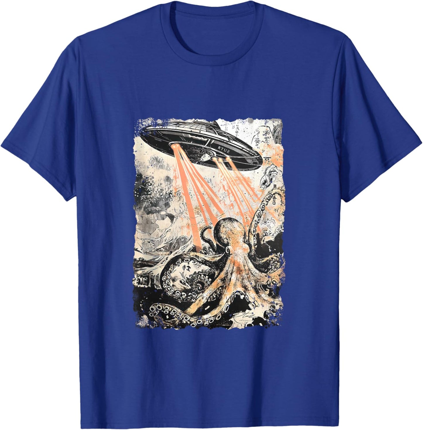 Vintage Octopus UFO UAP Alien Octopus Octopus T-Shirt - T-Shirt | Royal