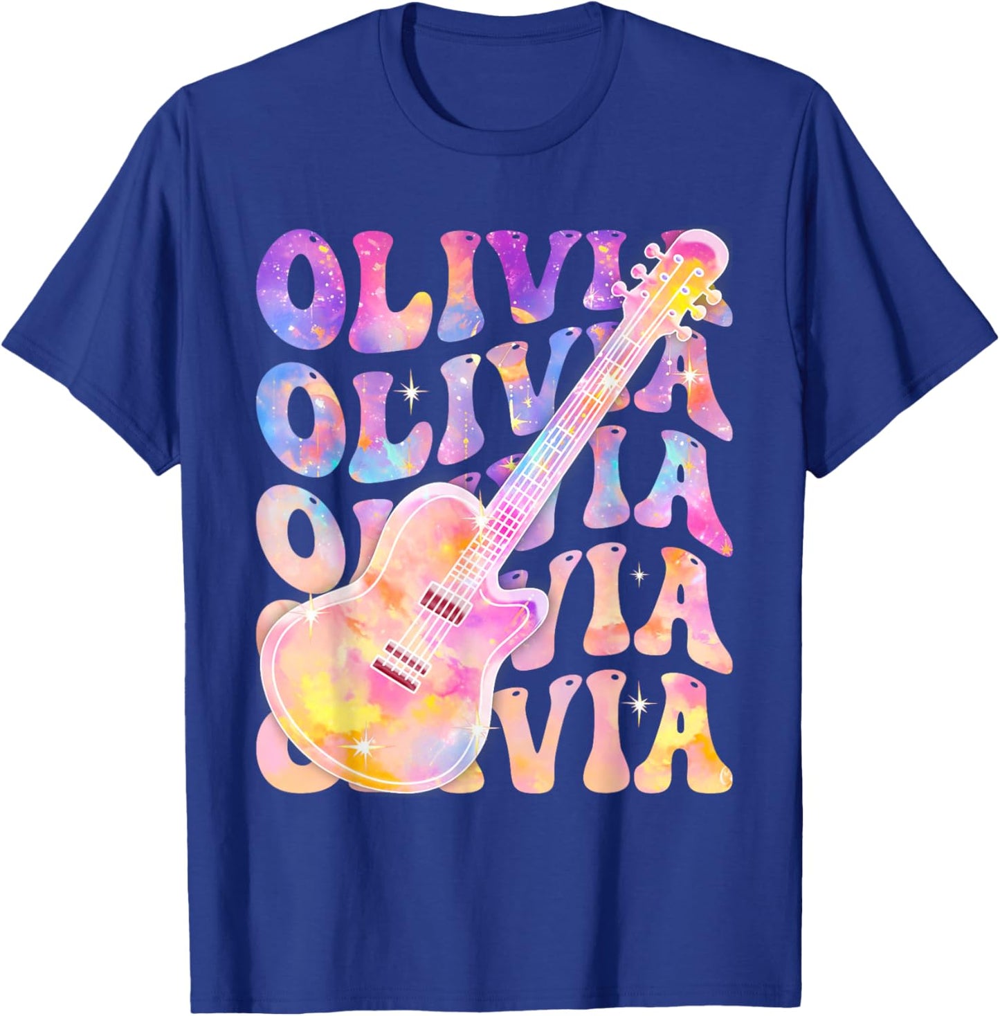 Girl Retro Olivia First Name Personalized Groovy 80's T-Shirt - T-Shirt | Royal
