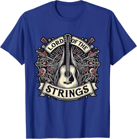 Lord of the Strings Guitar Musician Fantasy T-Shirt - T-Shirt | Royal