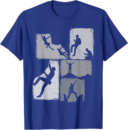 Climbing Collage Climber Men Mountaineer Youth T-Shirt - T-Shirt | Royal